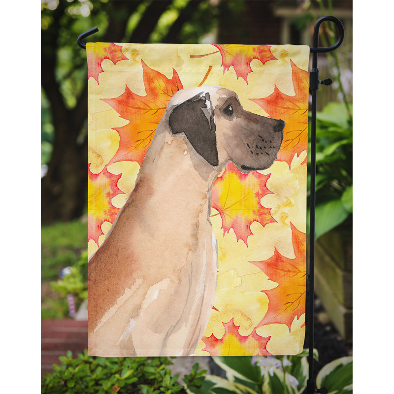 Automne 2 côtés en polyester 15 x 11 po drapeau de jardin, Brun grand danois