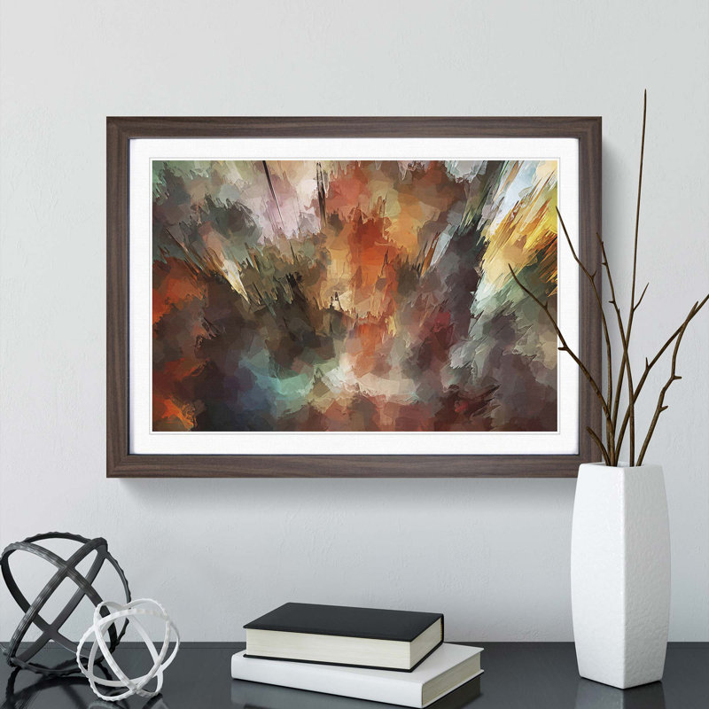 The Future in Abstract - Picture Frame Painting Print, 27cm H x 36cm W x 2cm D, Walnut Framed