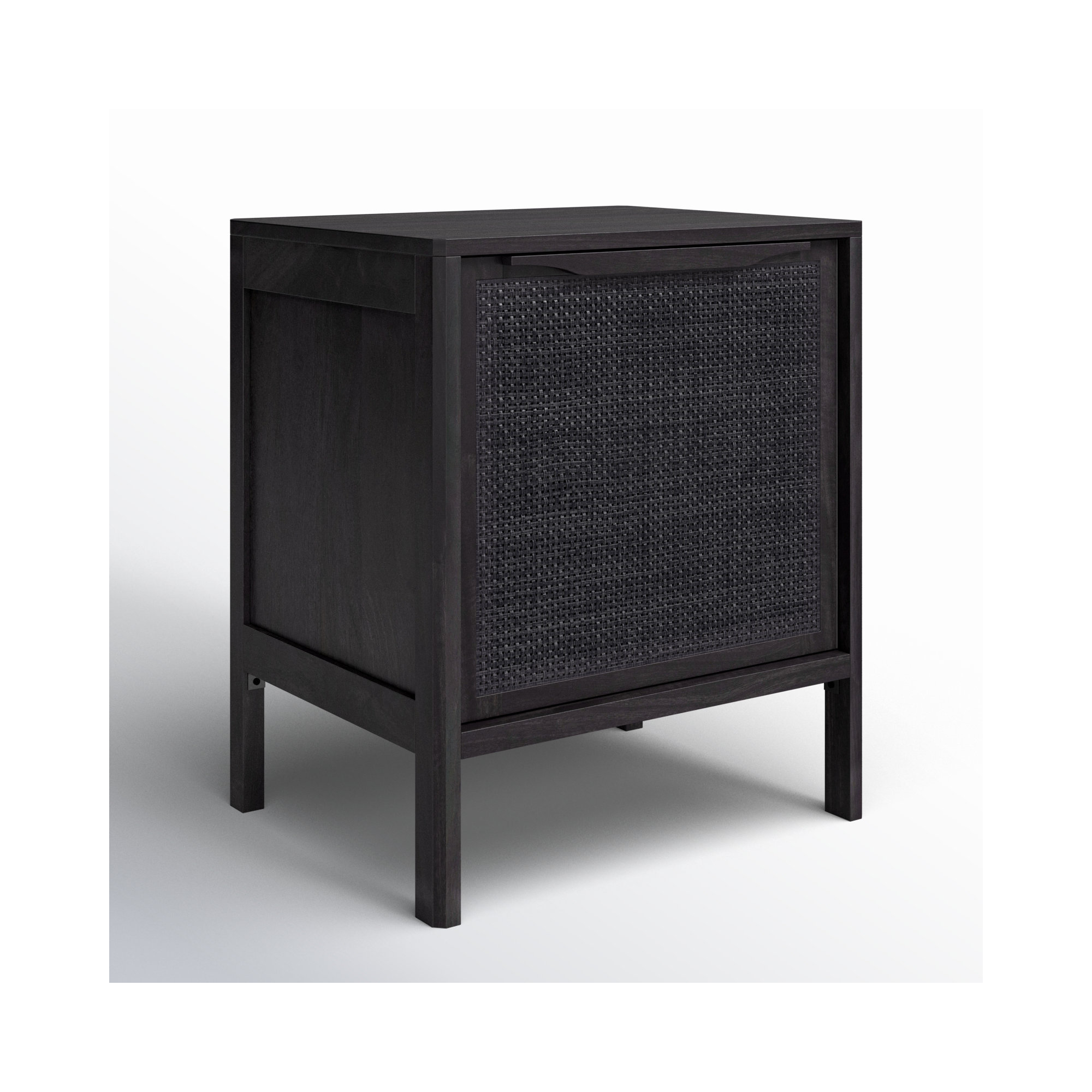 Nellie Cane Nightstand, Black, Left