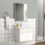 Meuble-lavabo 24 po avec lavabo et miroir, meuble-lavabo mural avec portes doubles, cadre en aluminium, charnières à fermeture douce, longues poignées en métal, lavabo en céramique