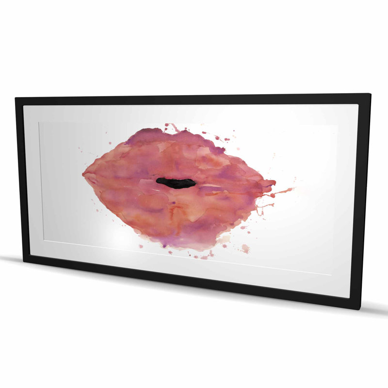 Rouge à lèvres aquarelle - reproduction encadrée figurative