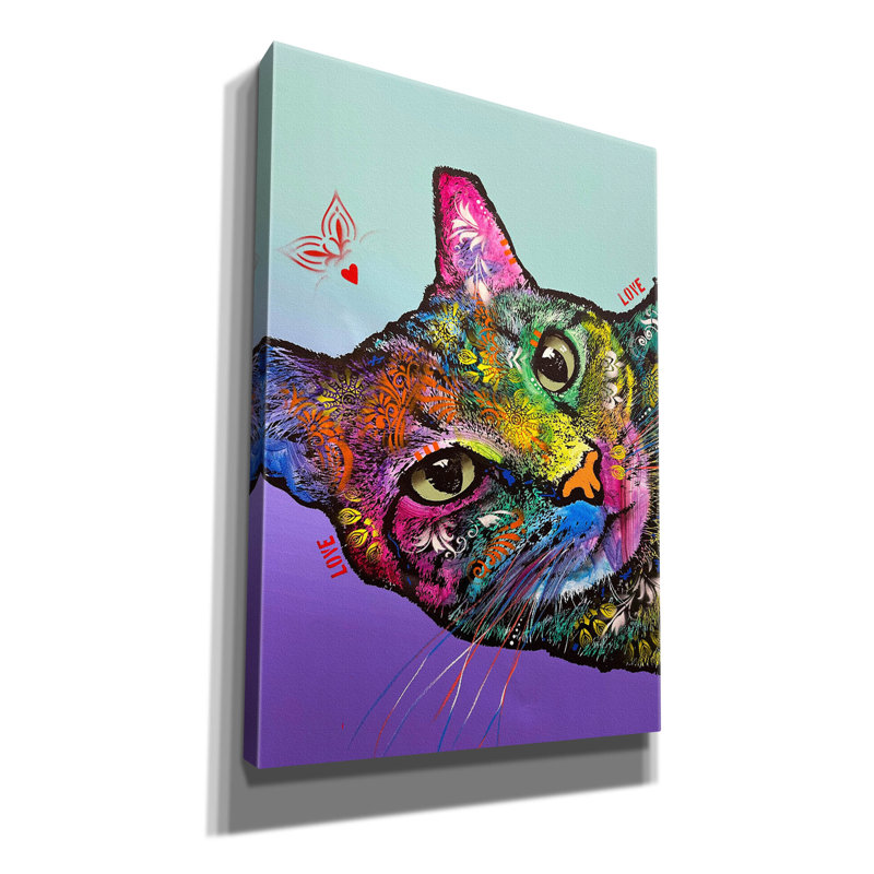 «Cute Cat» par Dean Russo, art mural sur toile, H 26 po x l 18 po x P 0,75 po