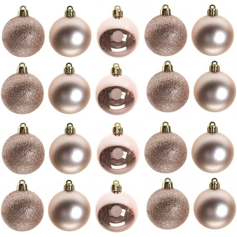 Polyvinyl Chloride (PVC) Ball Ornament, 5cm H x 5cm W x 5cm D, Rose Gold
