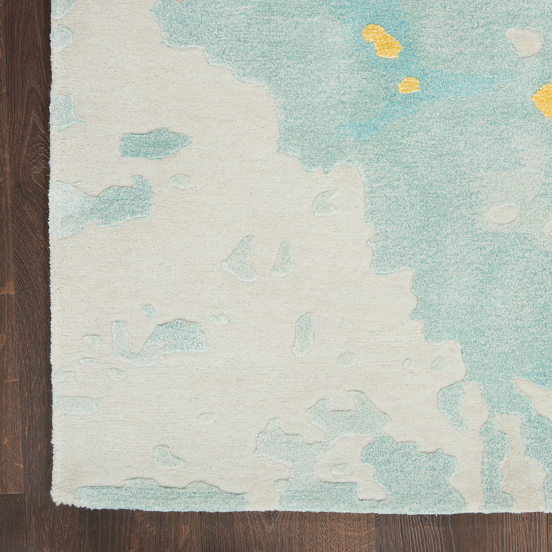 Nourison Prismatic Area Rug Seafoam Gold, Rectangle 2' x 3'