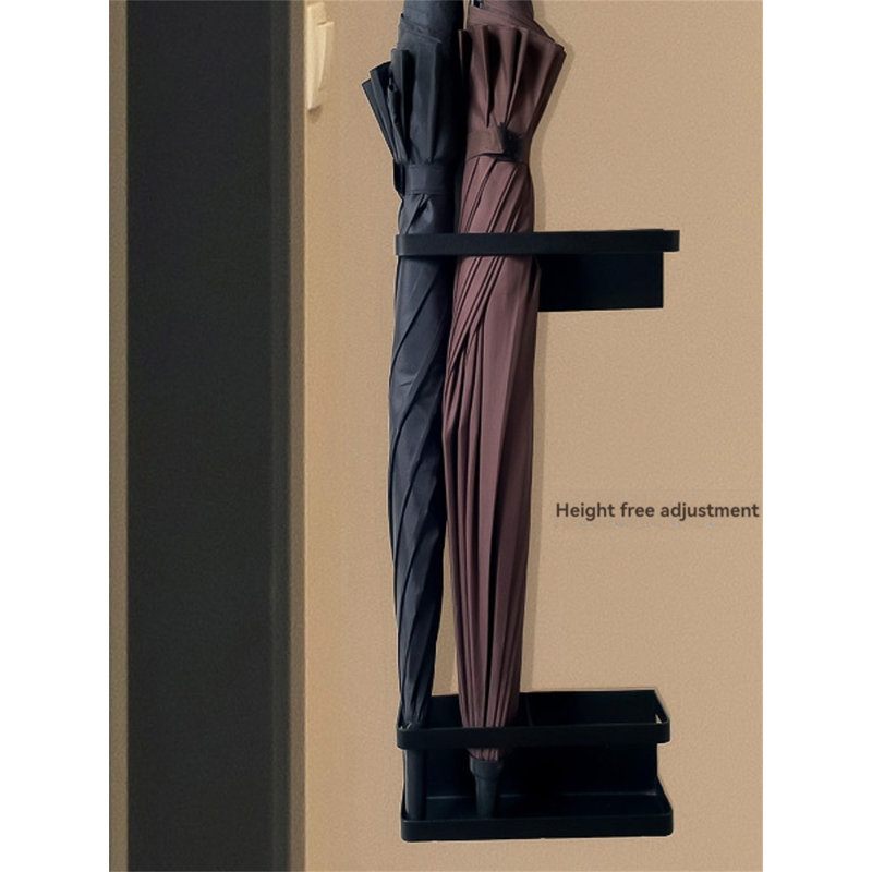Porfirie Plastic Freestanding Umbrella Stand, Black