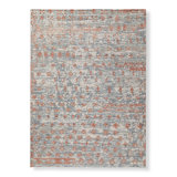 Wool Abstract Area Rug in Terracotta/Dusty Blue