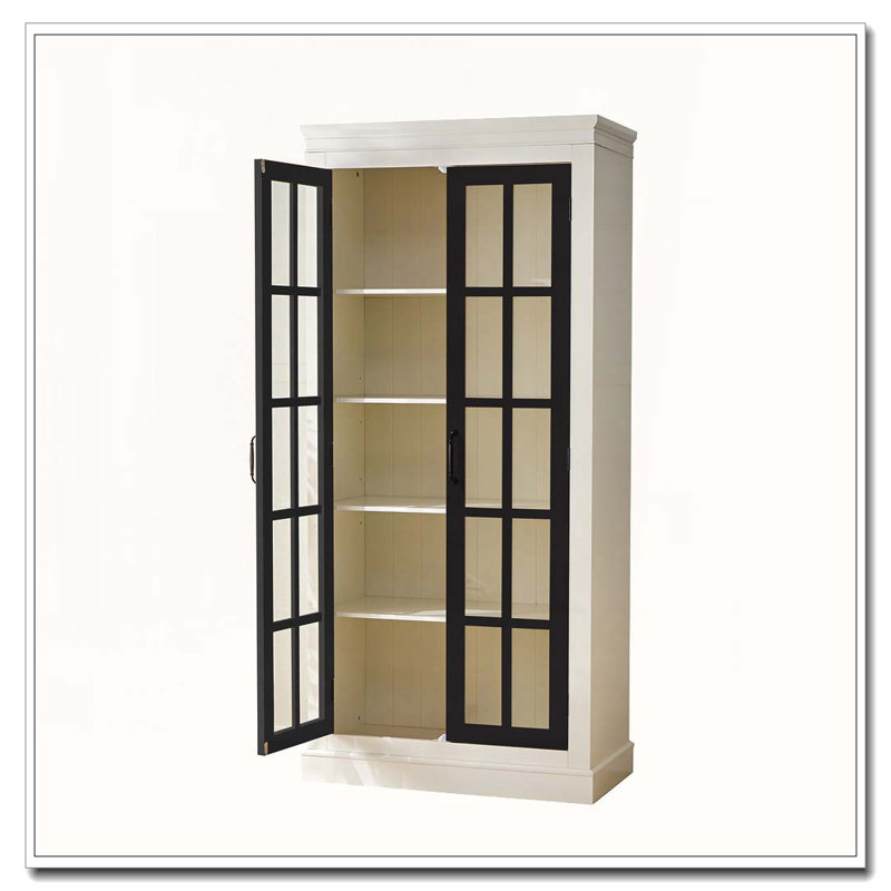 Vitrine avec portes en verre, Noir
