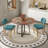 43.3" Round Dining Table Set For 2-4, Modern Kitchen Table With Metal Base, MDF Tabletop & Chenille Upholstered Chairs, Multi-Purpose Dining Set For Dining Room, Kitchen, Breakfast Nook, Small Space-544305412-544305415-544305432