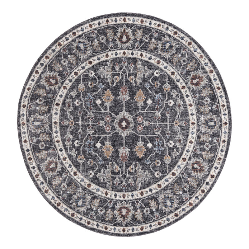 Erica Floral Indoor Rug, Round 7'