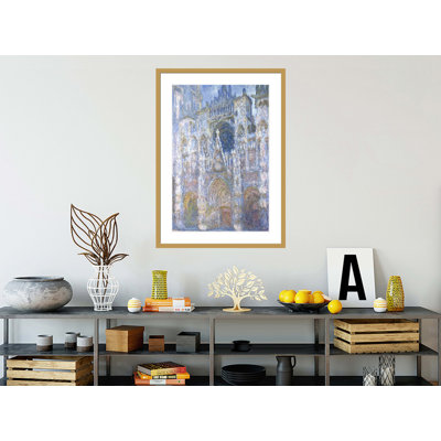 «Rouen Cathedral Harmony Morning Sunlight» par Claude Monet, impression giclée sur cadre