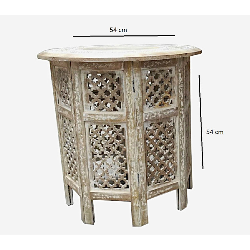 Abbeyville Frame End Table, 54cm H x 54cm W x 54cm D, Beige