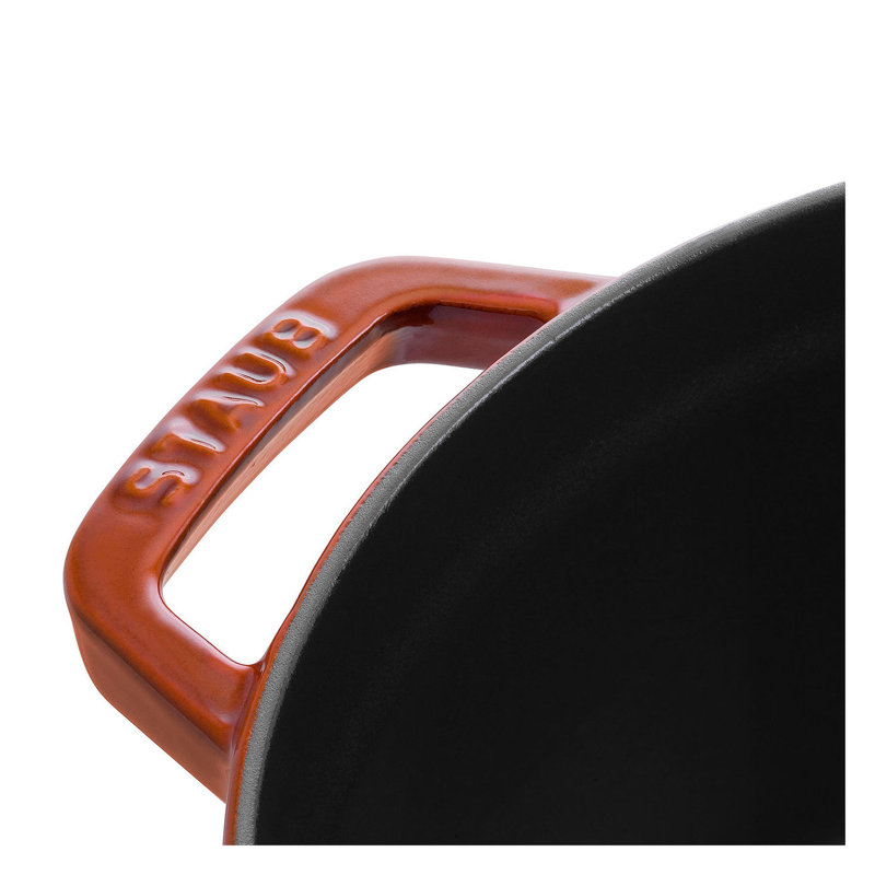 La Cocotte Cast Iron Round Cocotte, Burnt Orange, 2.75 quarts