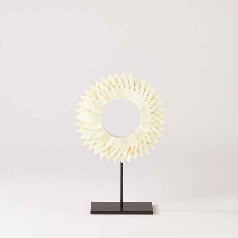 Three Layer Bone Sunburst Mounted Ring, 16" H x 10.5" W x 4" D