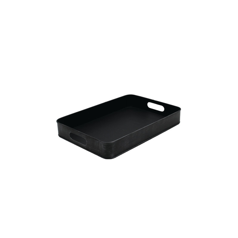 Allyssa Decorative Tray, 6cm H x 39cm W x 28cm D, Black