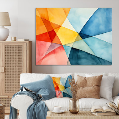 Couleurs pastel contrastant avec composition géométrique I - art mural géométrique