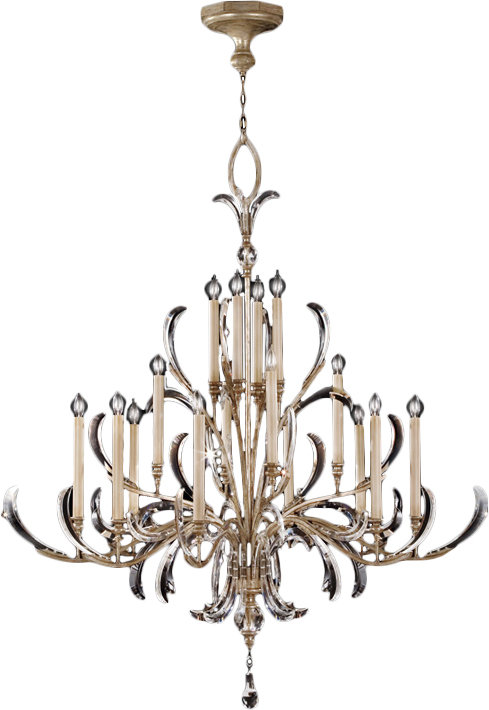 Beveled Arcs 16 - Light Chandelier, Gold Leaf