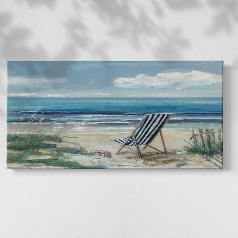 Chaise de plage II - Toile tendue avec châssis - Prêt à accrocher, H 16 po x l 32 po