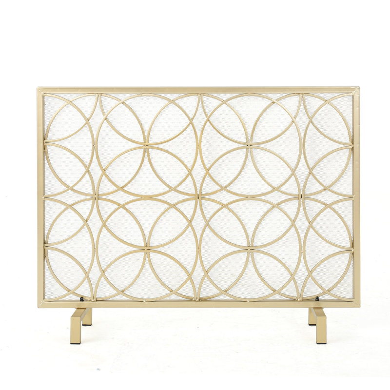 Pare-étincelles doré, cercle simple à chevauchement, 41 po x 31 po, Doré