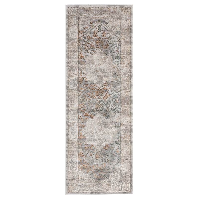 Tapis oriental beige Emeric, Tapis de passage : 2 pi 7 po x 7 pi 4 po