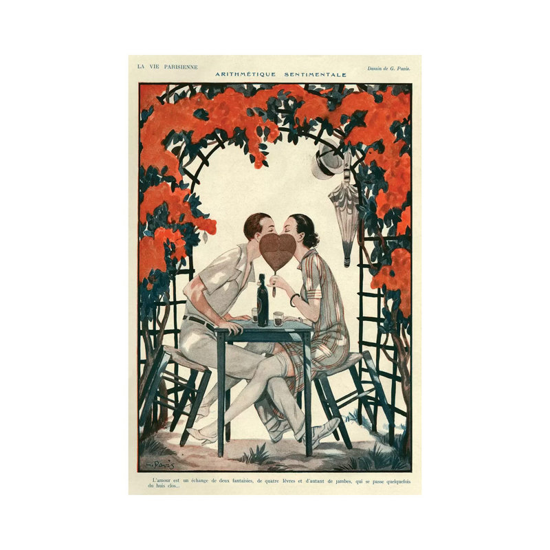1925 La Vie Parisienne Magazine Plate - Painting on Canvas, 30.48 cm H x 45.72 cm W, Wrapped Canvas