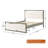 Modern Upholstered Queen Bed with White Boucle Headboard and Gray Wood Frame