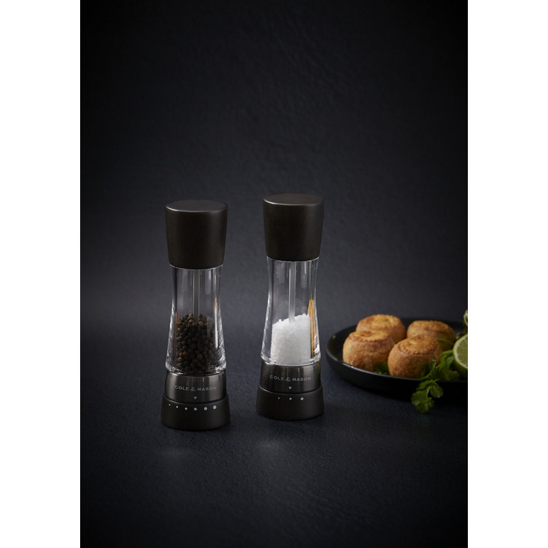 Cole & Mason Derwent moulin à sel en bois noir 7,5 po, Noir, noir, noir, noir