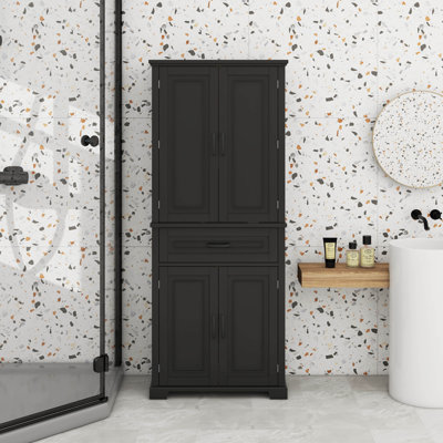 Élégante armoire de rangement pour salle de bain avec tiroir et tablette réglable