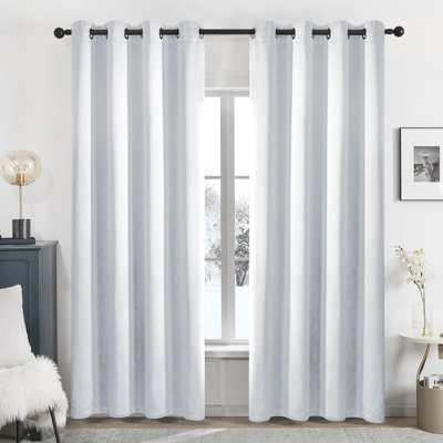 Thermal Insulated Blackout Grommet Curtains for Bedroom & Living Room（Set of 2）