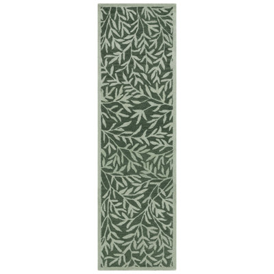 Jalayiah Hand Tufted Wool/Cotton Floral Rug in Green