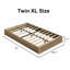 Structure de lit plateforme en bois très grand, conception moderne en bois cannelé, support robuste, sans sommier, chêne-252057728-252057731