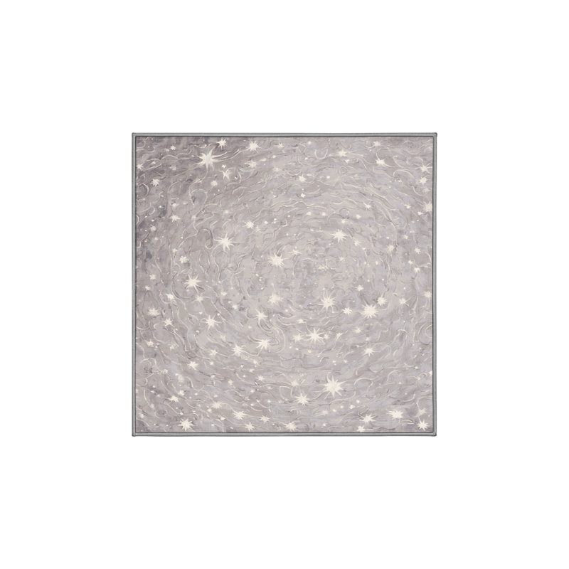 Tapis gris soyeux et moelleux, Carré 6 pi