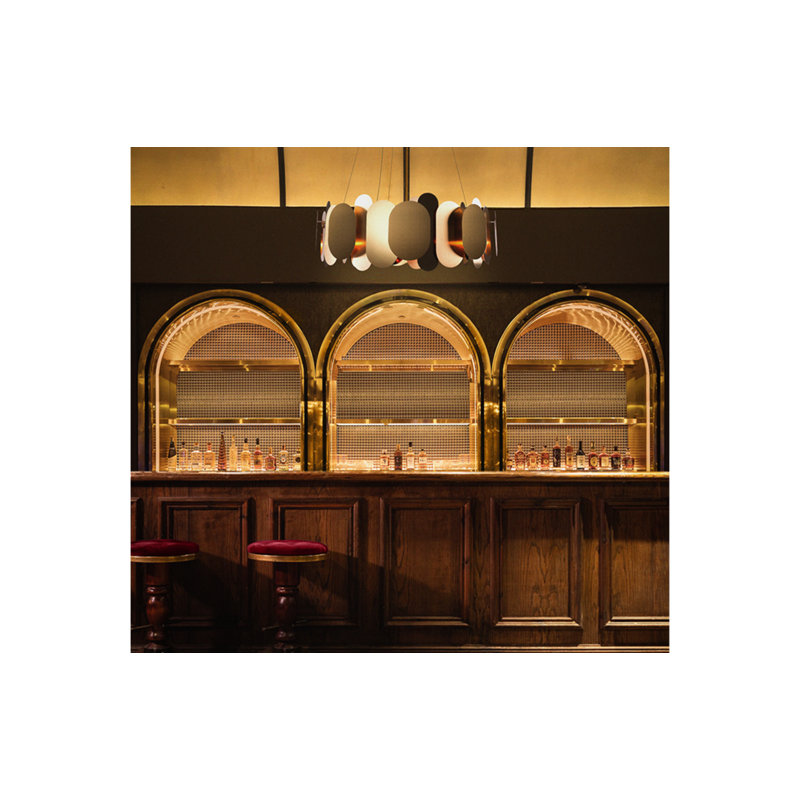 Panel LED Chandelier, Brass