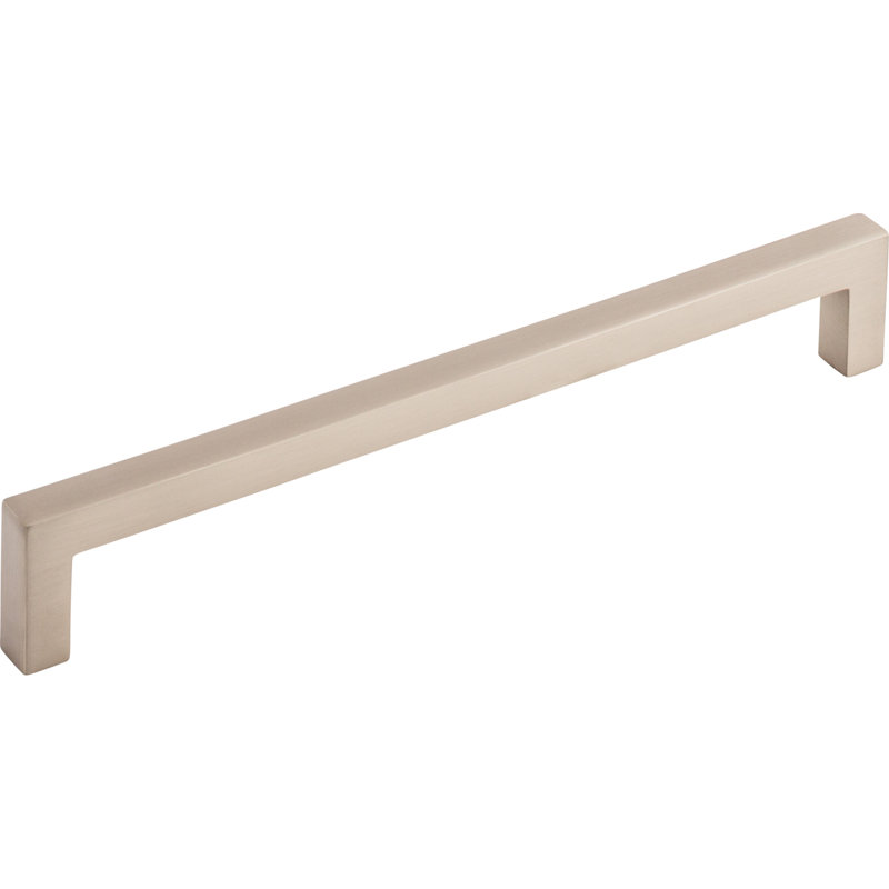 Square Bar pull, 7 9/16" Center to Center, Brushed Satin Nickel