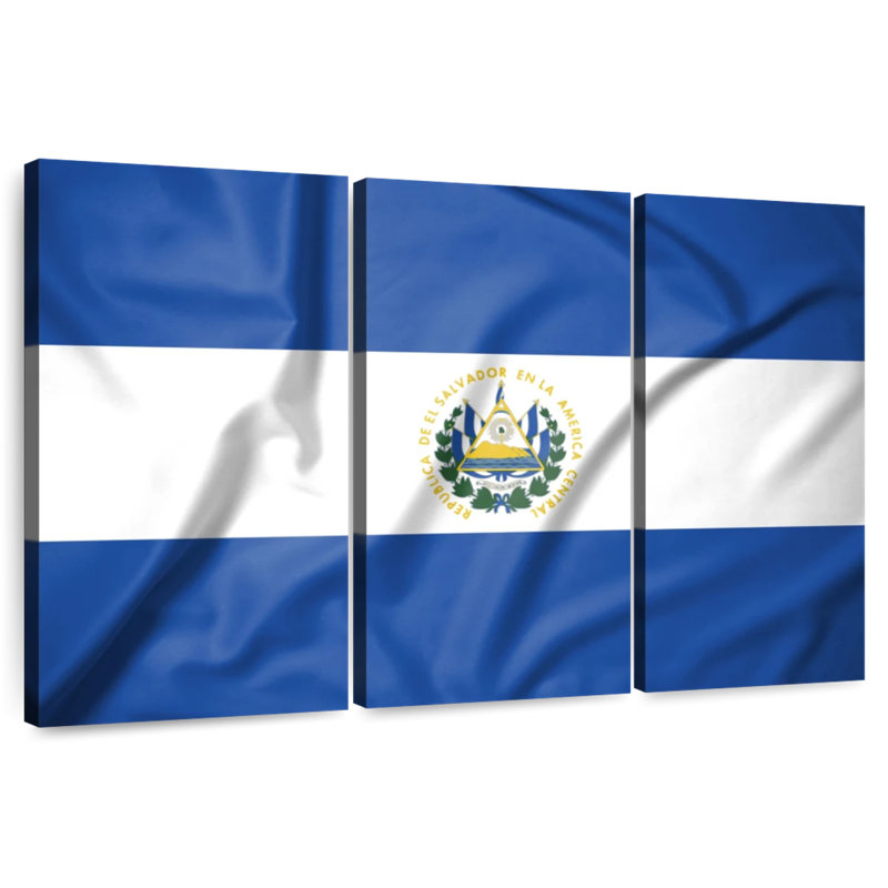Borges El Salvador Silk Flag, 28" H x 45" W