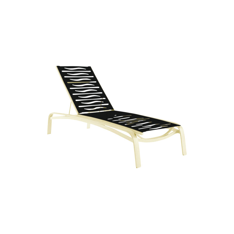 Chaise longue inclinable de 81,5 po Laguna Beach EZ Span ™, Parchemin, Obsidienne