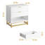 Commode 3 tiroirs pour chambre à coucher, commode avec pieds en métal, pour couloir, placard