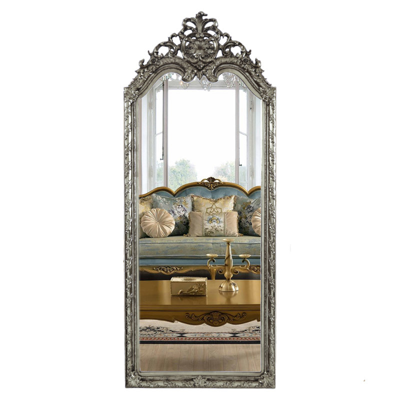 Solid Wood Flat Mirror, 81.9" x 33.5", Silver