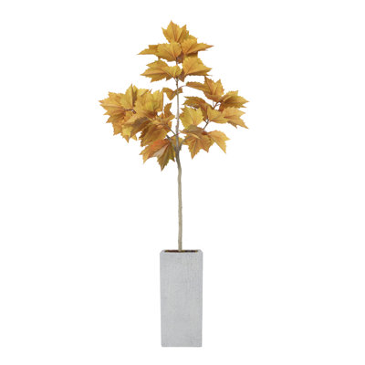 Jardinière en érable artificiel 78,6 po en fibre de pierre beige carrée parfaite pour l'intérieur et l'extérieur