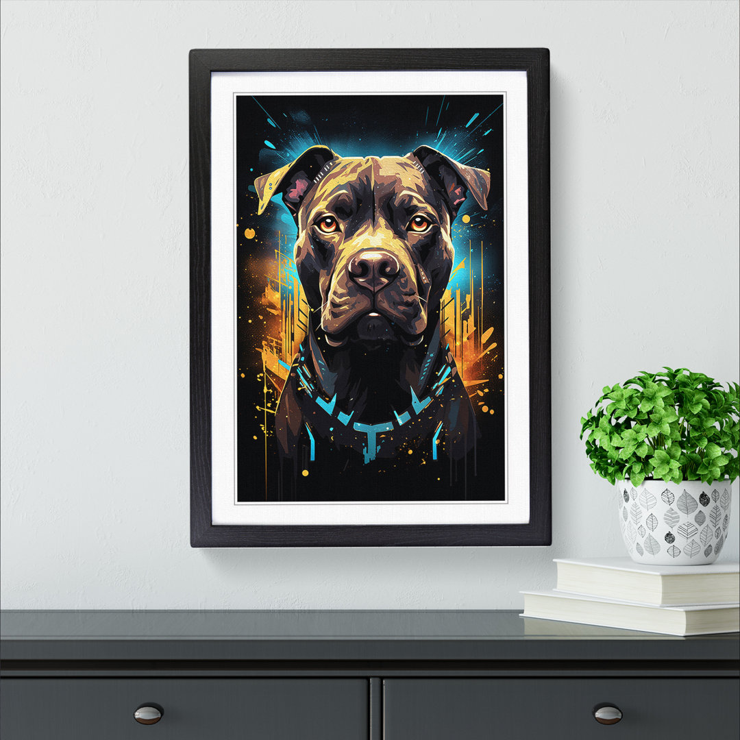 Staffordshire Bull Terrier Futurism - Framed Print