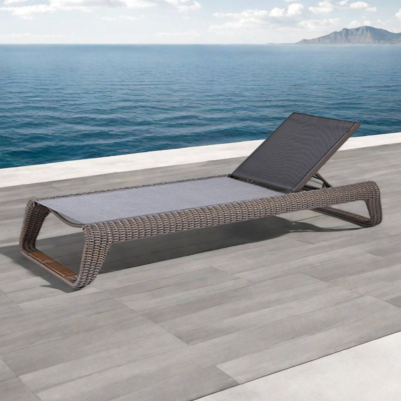 Chaise d'extérieur pour piscine, Brun