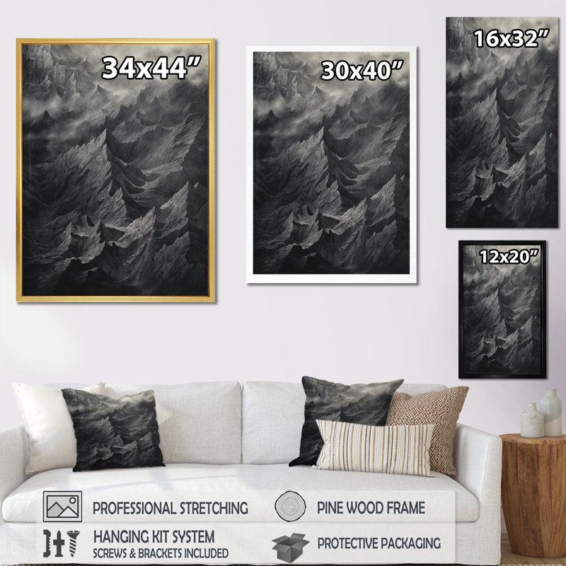 Montagnes percolées II - impression, Toile tendue, H 44 po x l 34 po x P 1,5 po
