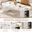 Table de salle à manger extensible pour 4 à 10 personnes, dimensions réglables de 110 à 240 cm, deux armoires de rangement, fini bois style ferme moderne, table de cuisine ovale-1341185463