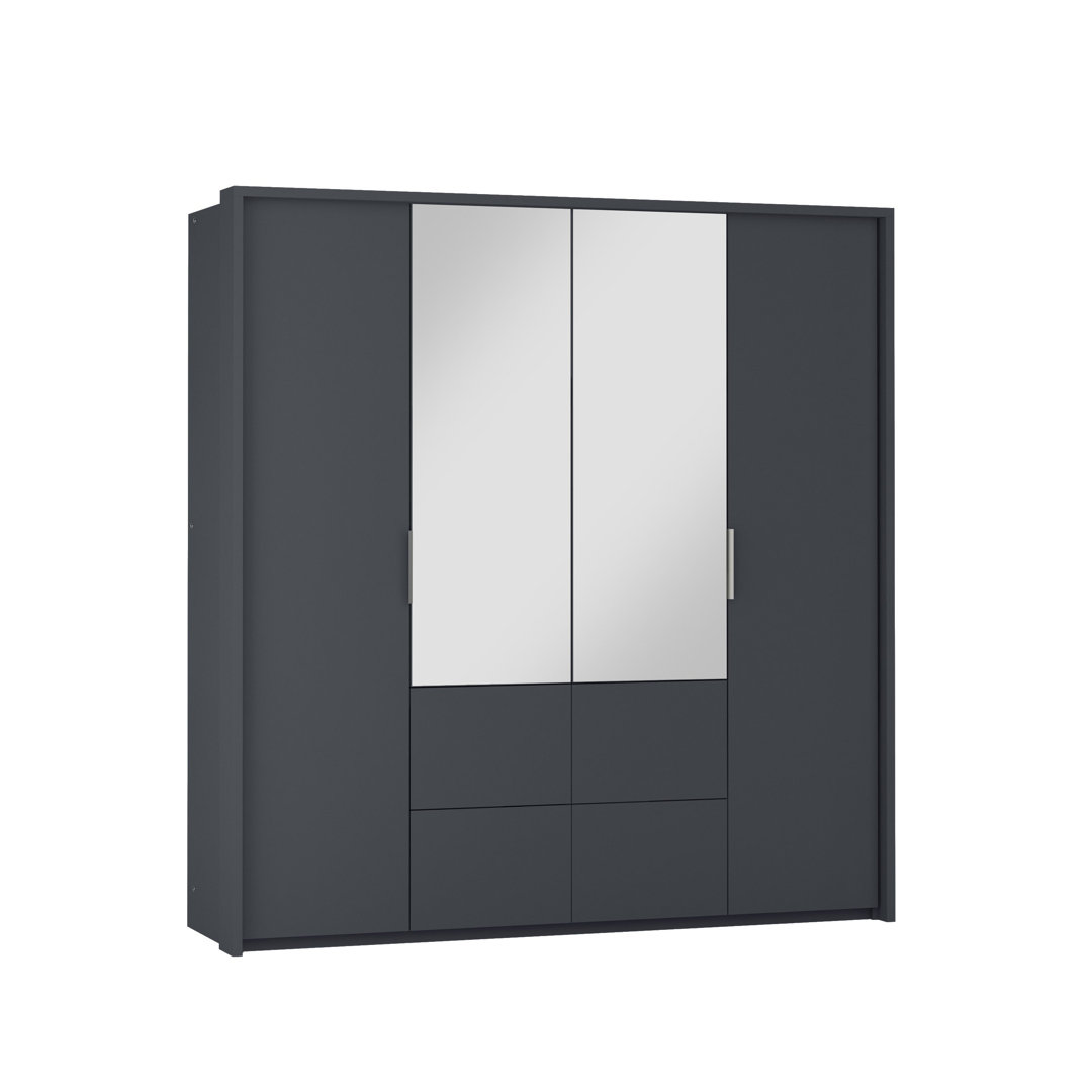 White Matt Bi-Folding Wardrobe 208cm with Mirror - Bright, Streamlined Organisation