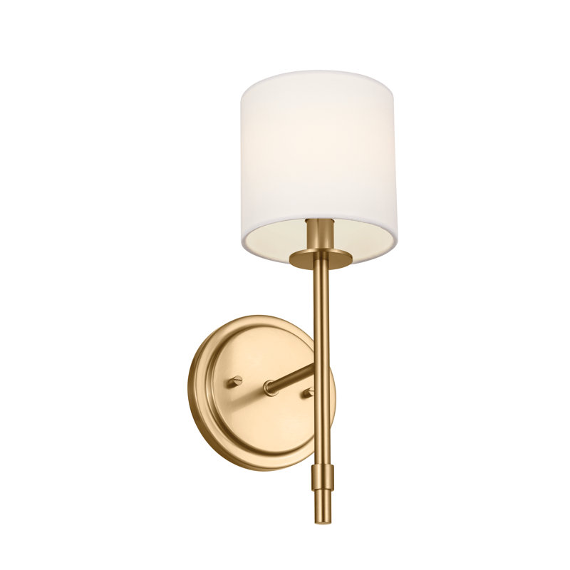 Erzin Armed Sconce, Brushed Natural Brass