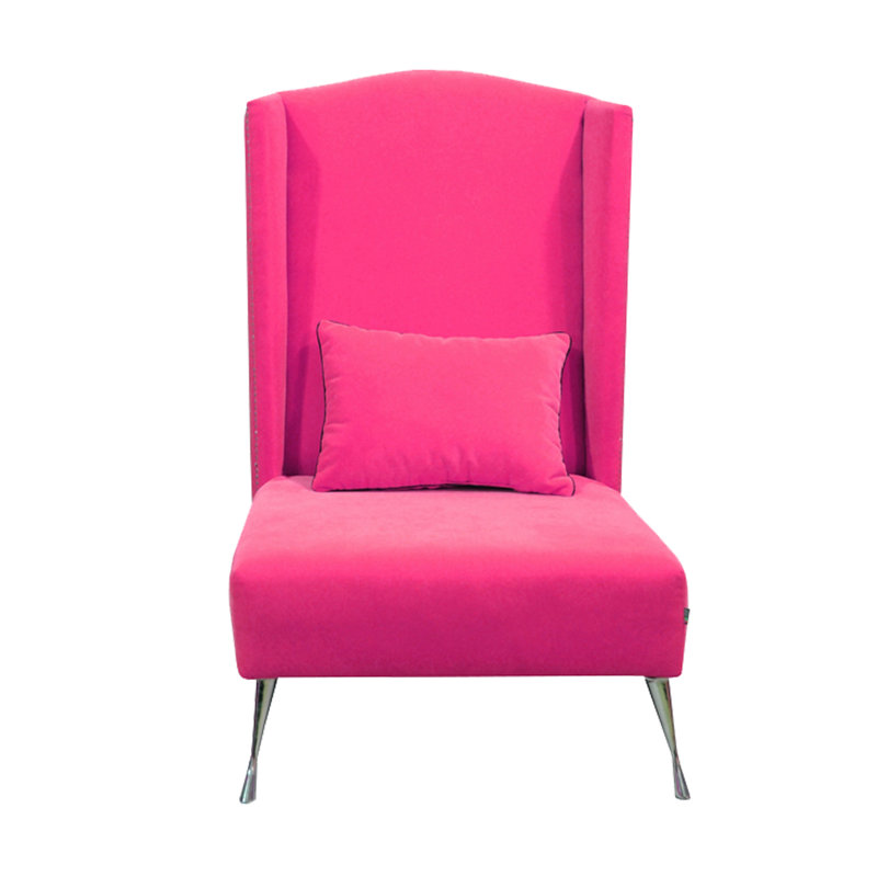 Loft Upholstered Wingback Chair, Pink
