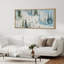 «Colorful Skiers on Snowy Mountain Winter Landscape - Large encadrée, reproduction d'art sur toile encadrée dans la chambre principale»-813718757-813718759