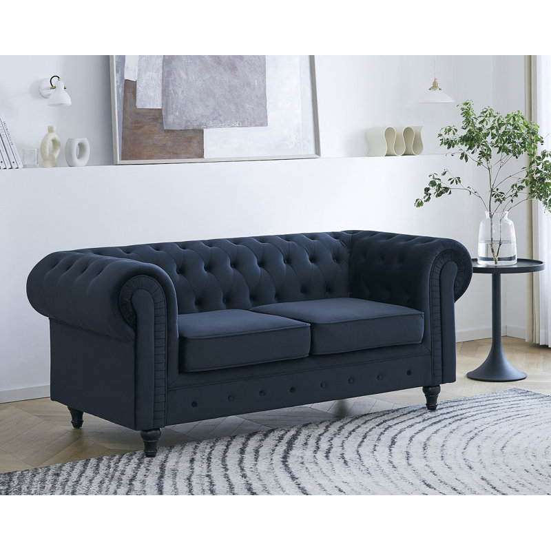 Dake 2 Seater Velvet Sofa, Blue