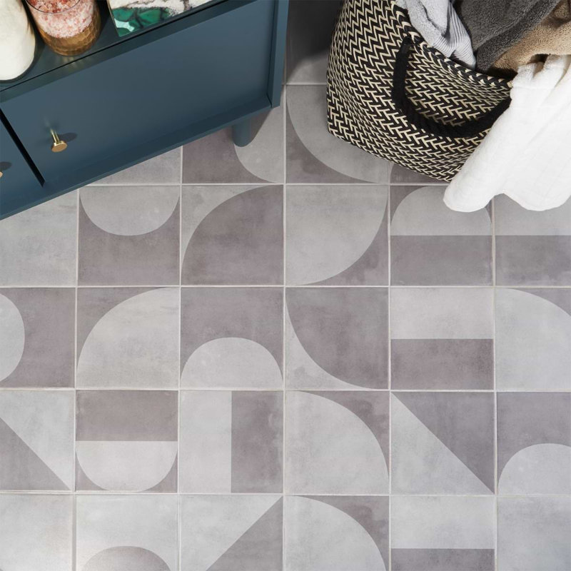 Brando 8x8 Matte Porcelain Tile, Brando Dark Gray