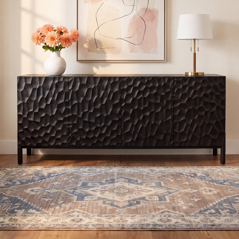 Fife 71'' Solid Wood Sideboard, Black