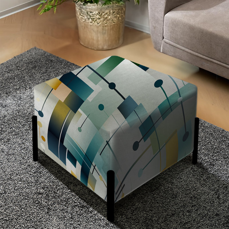 Vert cubique Oasis géométrique - repose-pieds carré géométrique